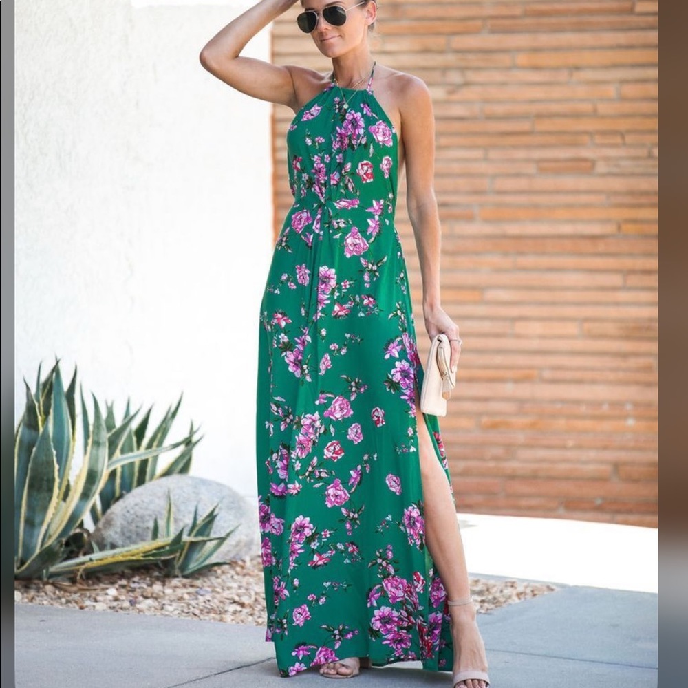 Vici Conservatory of Flowers Halter Tassel Maxi